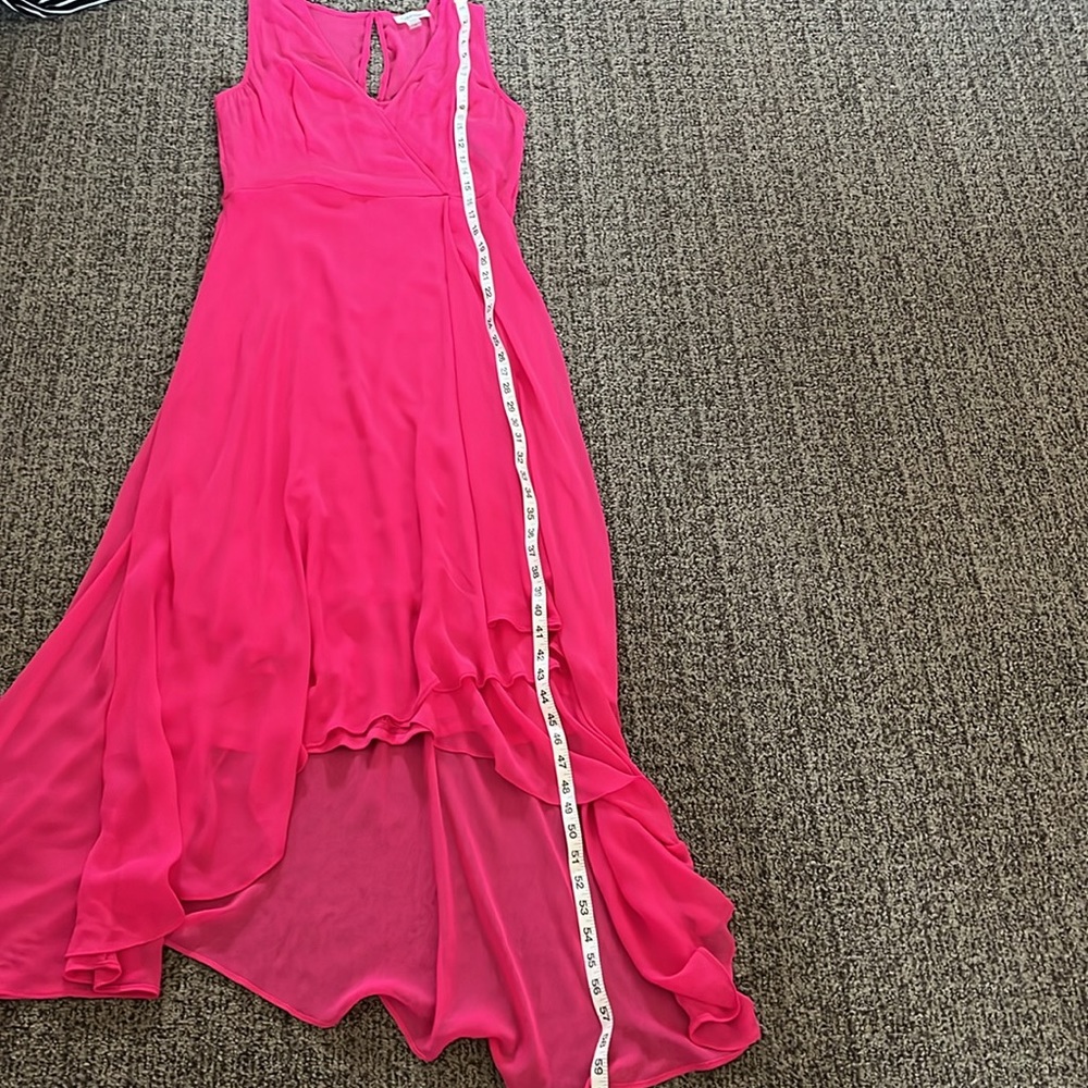 NWT Calvin Klein Cocktail Dress Size 10 Hibiscus High Low Chiffon - Picture 10 of 15